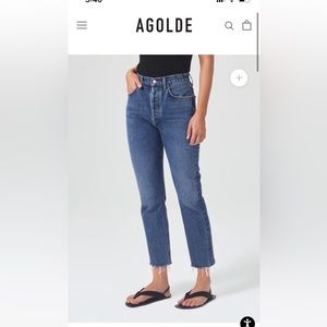 Agolde jeans Riley high rise straight crop jeans in sphere